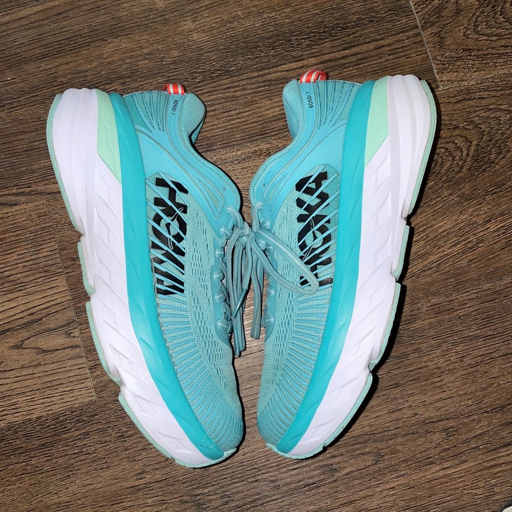 Hoka One One Bondi 7 Women’s Running Shoes - Blue Fog/Ombre Blue, US 5.5